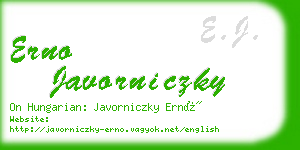 erno javorniczky business card